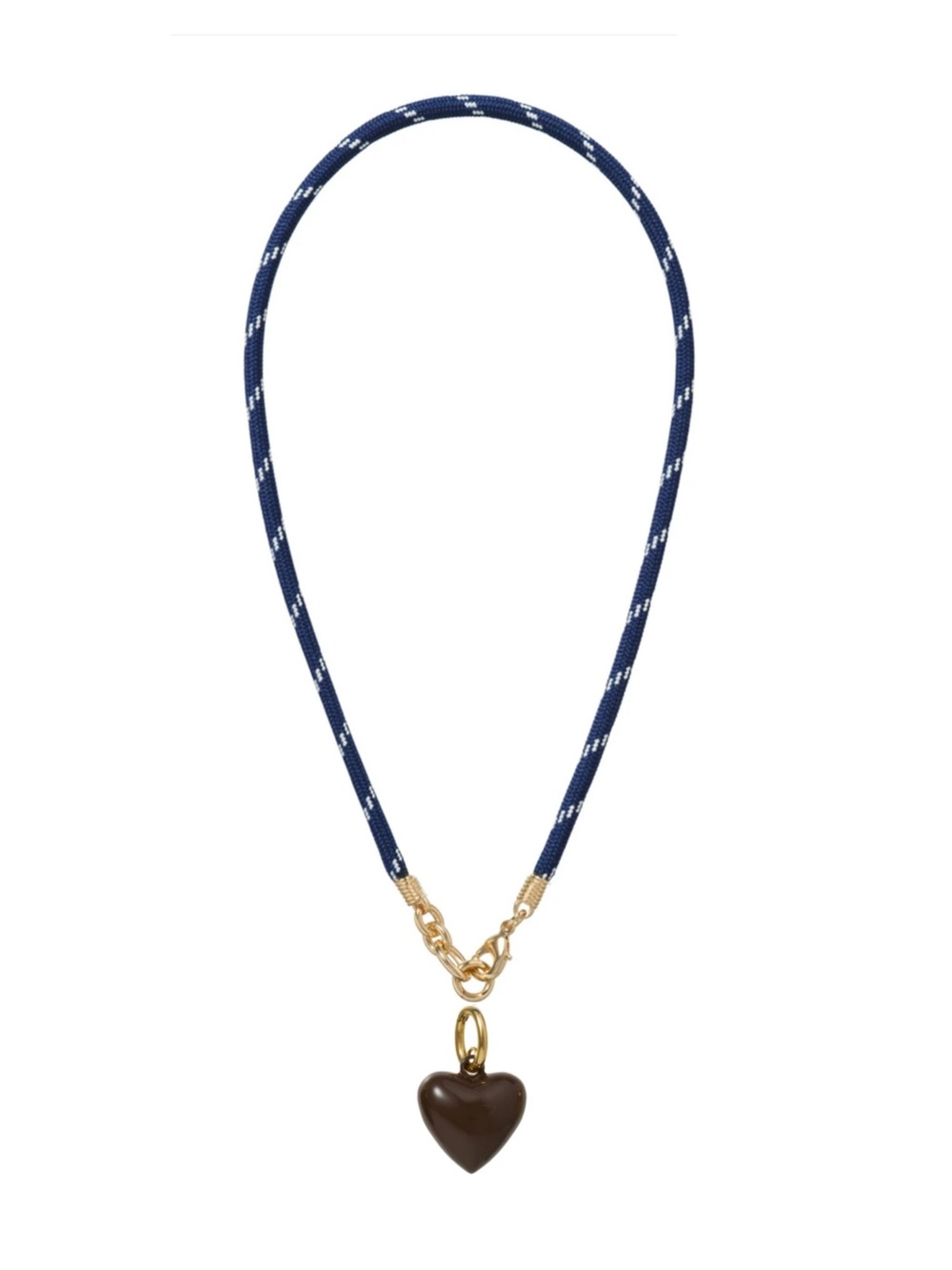 NWOT Roxanne Assoulin The Happy Cord
Charm Necklace Navy Cord Bark Heart